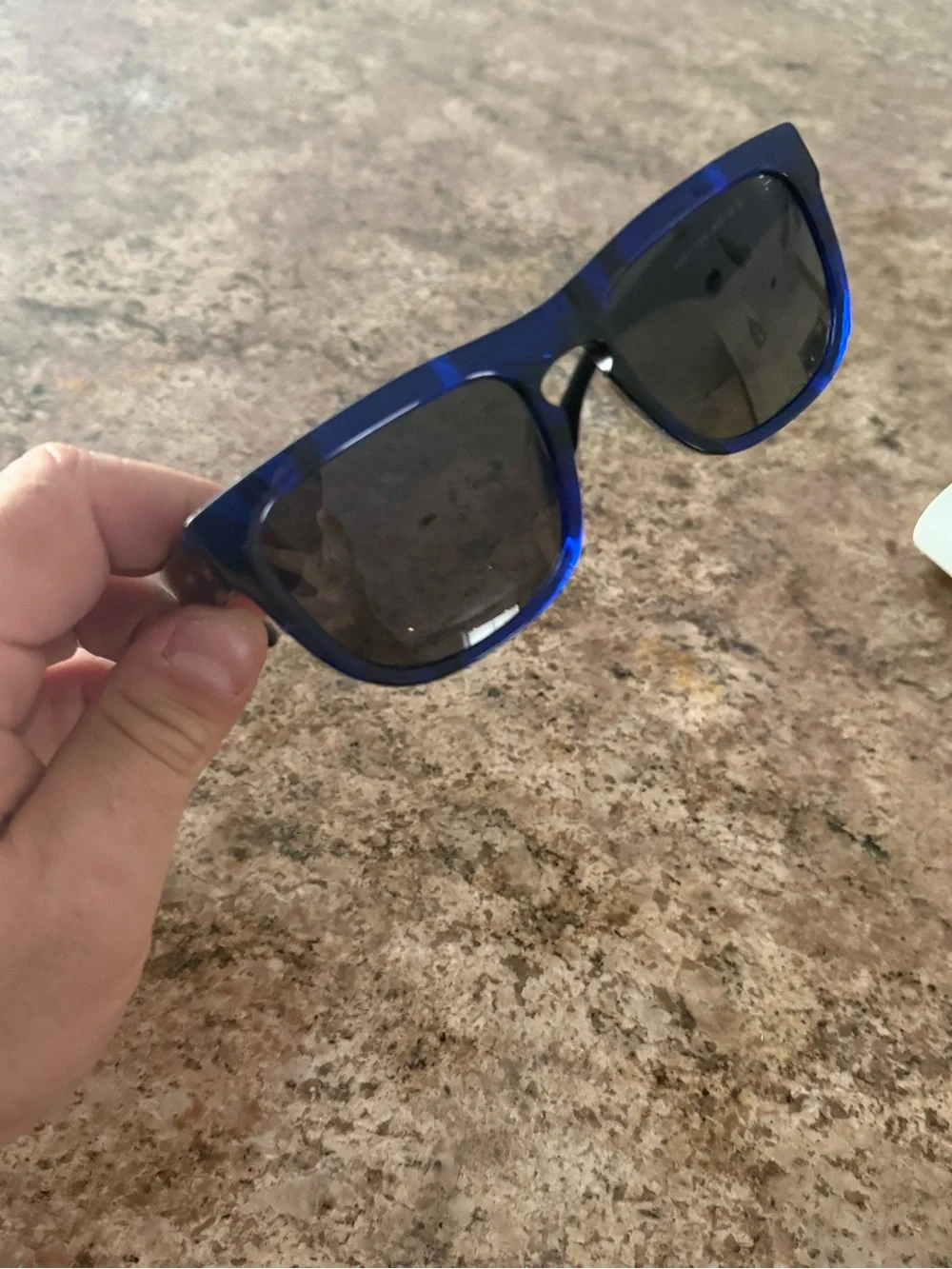 Burberry BE4431U 4114/87 Check Blue Square Sunglasses 56mm Made In Italy